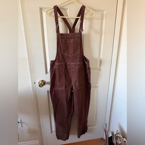 Aerie Corduroy Overalls - Maroon / Medium